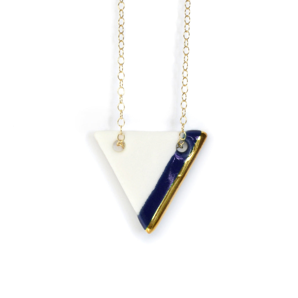triangle necklace in royal blue - ASH Jewelry Studio - 1