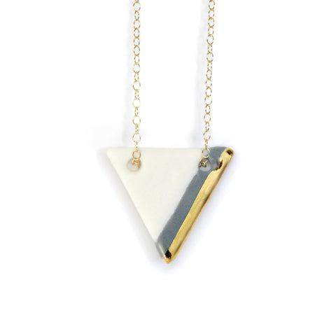 gray triangle necklace