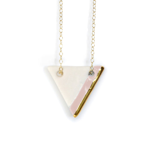triangle necklace in pink
