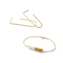 oblong earrings, pipeline bracelet set - ASH Jewelry Studio - 2