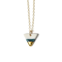 tiny triangle necklace in teal - ASH Jewelry Studio - 1